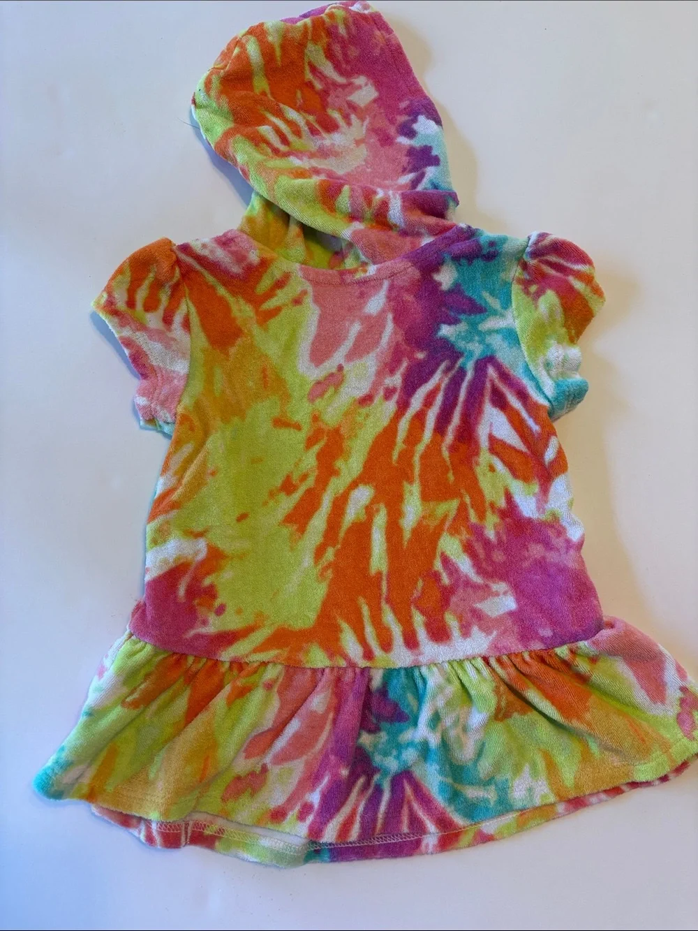 The Children's Place Girls Tie-Dye Hooded Swim Coverup - Multicolor
